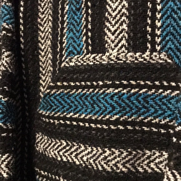 blue&white&black baja poncho - Picture 2 of 3
